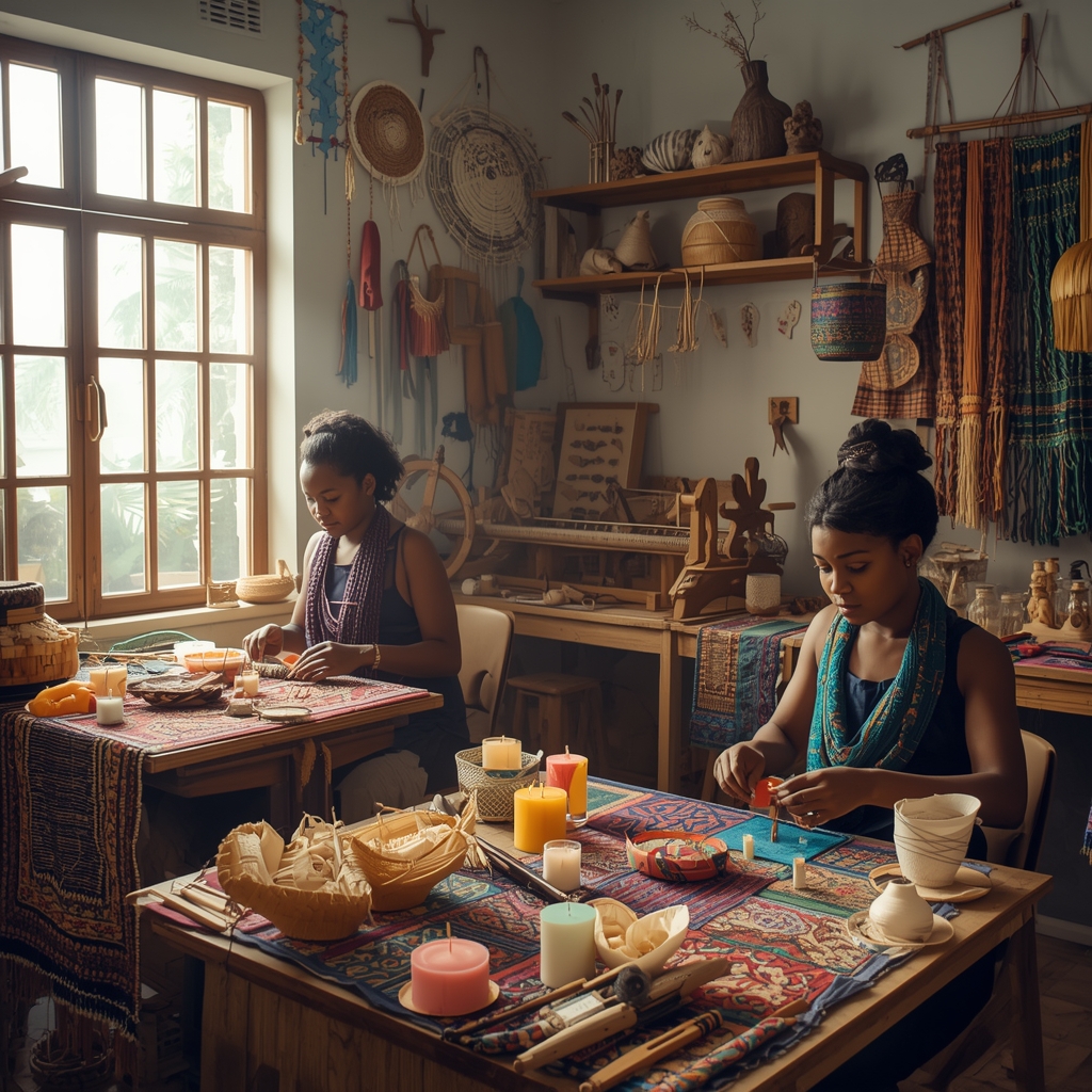 Tafel vol materialen voor kaarsen maken